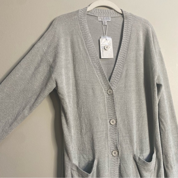 Barefoot Dreams Dew Drop CozyChic Ultra Lite Chevron Placket Cardigan Medium - Picture 5 of 16